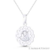 Holy Mother of God Virgin Mary Medal 29mm Religious Pendant .925 Sterling Silver - £15.00 GBP+