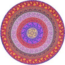 Purple Round 72 Inches Indian Cotton Psychedelic Wall Hanging Mandala Tapestry  - £13.69 GBP