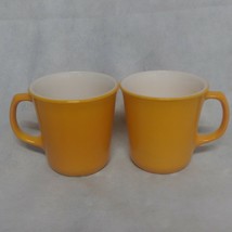 Corning Mustard Yellow Coffee Cups Mugs 2 - £14.91 GBP