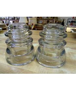 Lot Of 2 Whitall Tatum No. 1 clear glass insulator Smooth Bottom Threaded  - $33.90 CAD