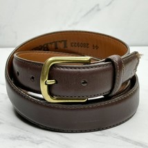 L.L.Bean Brown Genuine Full Grain Leather Chino Belt Size 44 Mens Made i... - $21.77