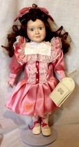 Princeton Gallery Valerie Porcelain Doll Victorian Pink Dress 14&quot; Tall - £22.69 GBP