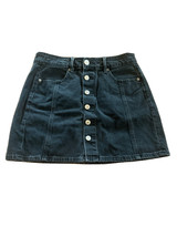 American Eagle Denim Mini Skirt Women&#39;s Size 4 Black Button Down Pockets - £11.13 GBP