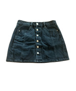 American Eagle Denim Mini Skirt Women&#39;s Size 4 Black Button Down Pockets - £10.95 GBP