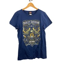 Harley Davidson Blue T-Shirt 2XL Jamaica Women&#39;s 100% Cotton - £16.98 GBP