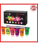 Vibrant 10 Colors UV Neon Face &amp; Body Paint Set - Glow for Parties &amp; Fes... - $553.33 MXN