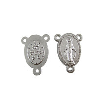 100pcs of Oval Miraculous Mary Medal Rosary Part Center Centerpieces - £20.71 GBP