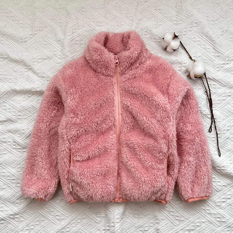 Baby Girl es Winter Warm Solid Color Coral Fleece Coat  Sweater  Padded Jacket C - £88.64 GBP