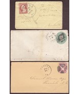 (3) 1800s 3-Cent Different George Washington Stamps on Letters - £15.53 GBP