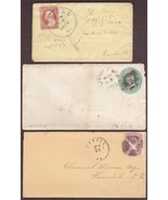 (3) 1800s 3-Cent Different George Washington Stamps on Letters - $26.88 CAD