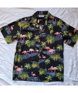 Vintage Pacific Legend Hawaiian Mens M Shirt Flamingo Hula Palm Tree  - €25,26 EUR
