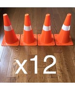 12 Orange Safety Cones Reflective Reflector Neon Parking Traffic Sports ... - $52.22