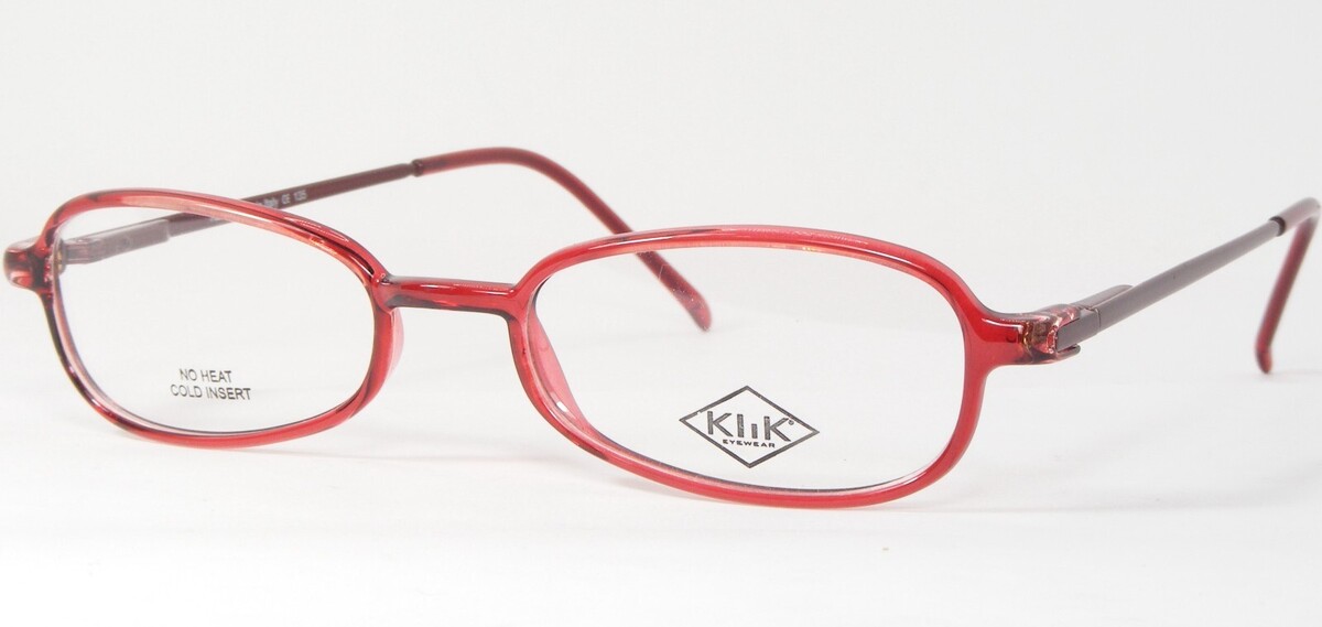 KliK GAFAS 102 58 Rojas / Burdeos ÚNICO RARO MONTURA DE GAFAS 47-19-135mm Italia - $66.16