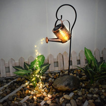 Enchanted Watering Can Outdoor Solar Watering Can Ornament Lamp Garden Art Light - £71.78 GBP