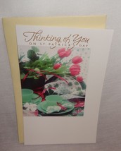 New Thinking of you on St. Patrick&#39;s Day Greeting Card Unused Tulips - $4.64