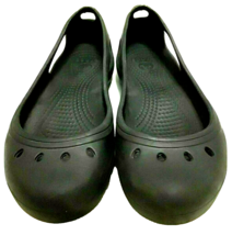 Crocs Womens Sz 6 Kadee Black Mary Jane Ballet Flat Shoes Comfort Slip On - $22.50