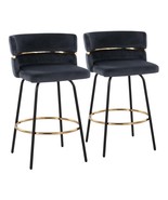 Black Velvet Counter Stools (Set of 2) - $6,070.31 MXN