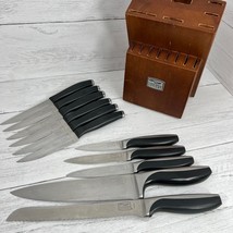 Chicago Cutlery Avondale 11 Stainless Steel  Polymer Knives With Wood Block Chef - £78.65 GBP