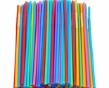 200 Pcs Colorful Plastic Long Flexible Straws.(0.23&#39;&#39; Diameter And 10.2&quot;... - $16.99