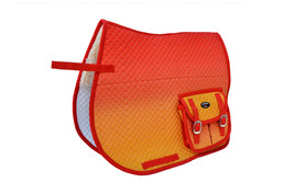 Horse English Quilted Fur Padded All-Purpose Saddle Pad Ombre w/ Pockets... - £38.26 GBP