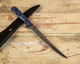 266 Layer 58+ HRC Damascus 12.7” Camp Fillet Knife SHARP Micarta Handle ... - £23.91 GBP