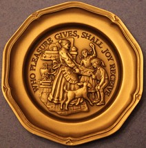 Franklin Mint ~ Who Pleasure Gives,Will Get Joy ~ Solid Pewter Mini Plat... - $13.07