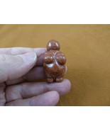 (Y-VEN-561) ORANGE GOLDSTONE Woman goddess GEMSTONE figurine love statue - £14.80 GBP