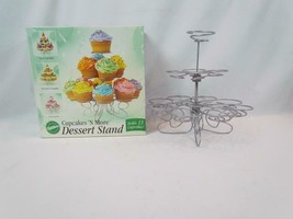 Wilton Cupcakes &#39;N More Small Dessert Stand-Silver 10X9 Holds 13 Cupcakes - £4.56 GBP