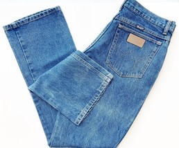 Vtg 90s Wrangler Womens 13x34 32 Waist Jeans Straight Leg High Rise Blue Retro - £34.79 GBP