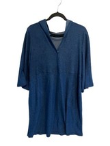 SIMPLE by Suzanne Betro Womens Dress Blue Knit Hooded Comfort Size 1X - £10.67 GBP