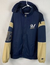 Starter Jacket Milwaukee Brewers Windbreaker Full Zip Hooded MLB Men’s Large  - $99.99