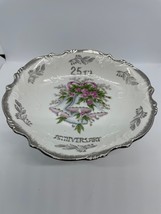 25th anniversary porcelain plate w stand - £13.90 GBP