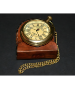 Antique Vintage Maritime Brass Victoria London1875 Pocket Watch with Lea... - £26.50 GBP