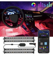 Car LED Lights Smart Interior Lights with App Control RGB Inside DIY Mode Music - £16.81 GBP