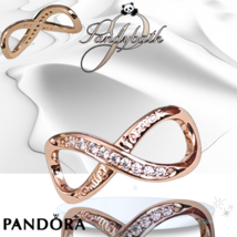 Pandora Rose Gold infinity Family Forever Charm US SELLER - $668.81 MXN