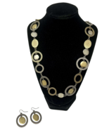 Premier Designs 2 Toned Embossed Link Necklace and Earring Set - $18.99