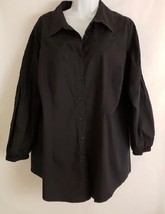Soft Surroundings Women&#39;s Black Blouse Top Long Sleeve Size 1X - £35.46 GBP