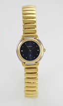 Fossil Reloj Mujer Acero Inoxidable Oro Elástico Resistente Al Agua Azul Cuarzo - £27.80 GBP