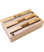 Bamboo Reusable 3in1 Wrap Dispenser w/Cutter &amp; Labels, Aluminum Foil, Wa... - $29.69