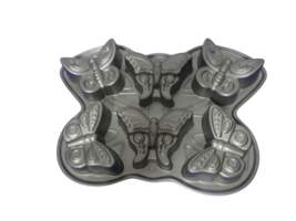 Nordic Ware Butterfly Cakelet Pan 3 Cup Cast Aluminum Bundt Bakeware Unused - £22.58 GBP