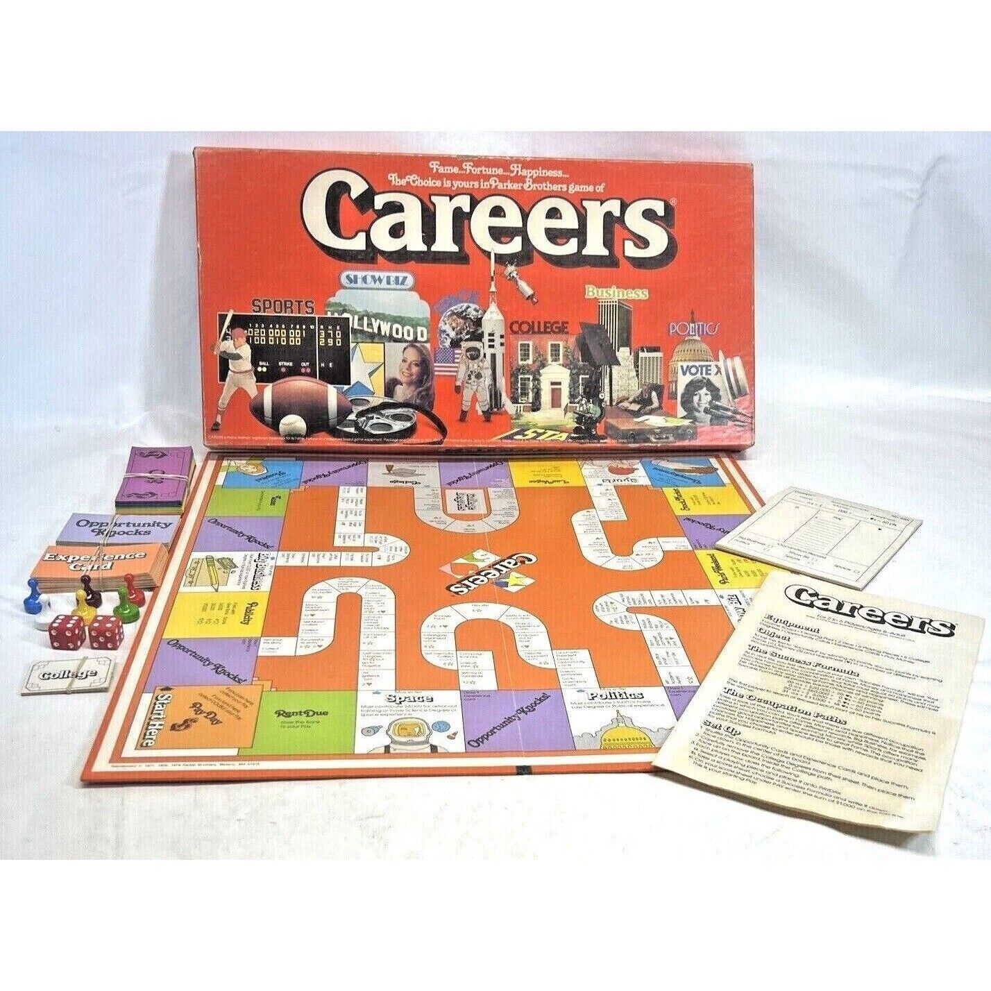 Careers Board Game by Parker Brothers 1979, Vintage Missing 1 Career Card - £11.47 GBP