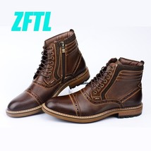 ZFTL New Men&#39;s Martins boots man causal boots leather big size autumn winter war - £79.40 GBP
