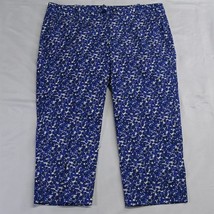 Talbots 8P Blue Floral Stretch Signature Slim Cropped Womens Dress Pants - £11.98 GBP