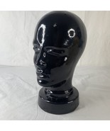 Vtg HEAD CERAMIC HAT WIG 1960s/70s Black West Germany Bust MCM Mid- Cent... - $275.78