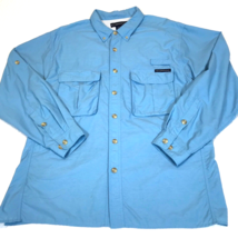 ExOfficio Long Sleeve Vented Mens Size Large Button Down Shirt Blue Fishing - $21.18