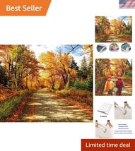Fall Photography Backdrop Autumn Backdrop Fallen Leaves Real Natural Lan... - $134.32