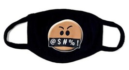 Angry Face Cursing Emoji Emoticon Reusable Cloth Face Mask, New - £6.36 GBP