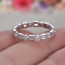 Bague de mariage pleine éternité avec diamant taille émeraude 1,65 ct, or... - £98.80 GBP
