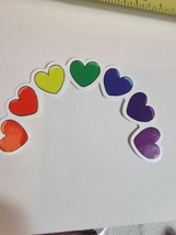 LGBTQ Pride Rainbow Sticker Decal Multi Color Hearts Arch - £7.05 GBP