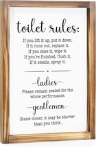 Toilet Rules Bathroom Sign 11X16 Inch, Bathroom Rules Sign, Toilet Rules Sign - $42.84